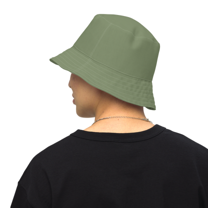 Michigan Upper Peninsula Bucket Hat (w/ Army Green UP Outline) | Reversible - Camo Green