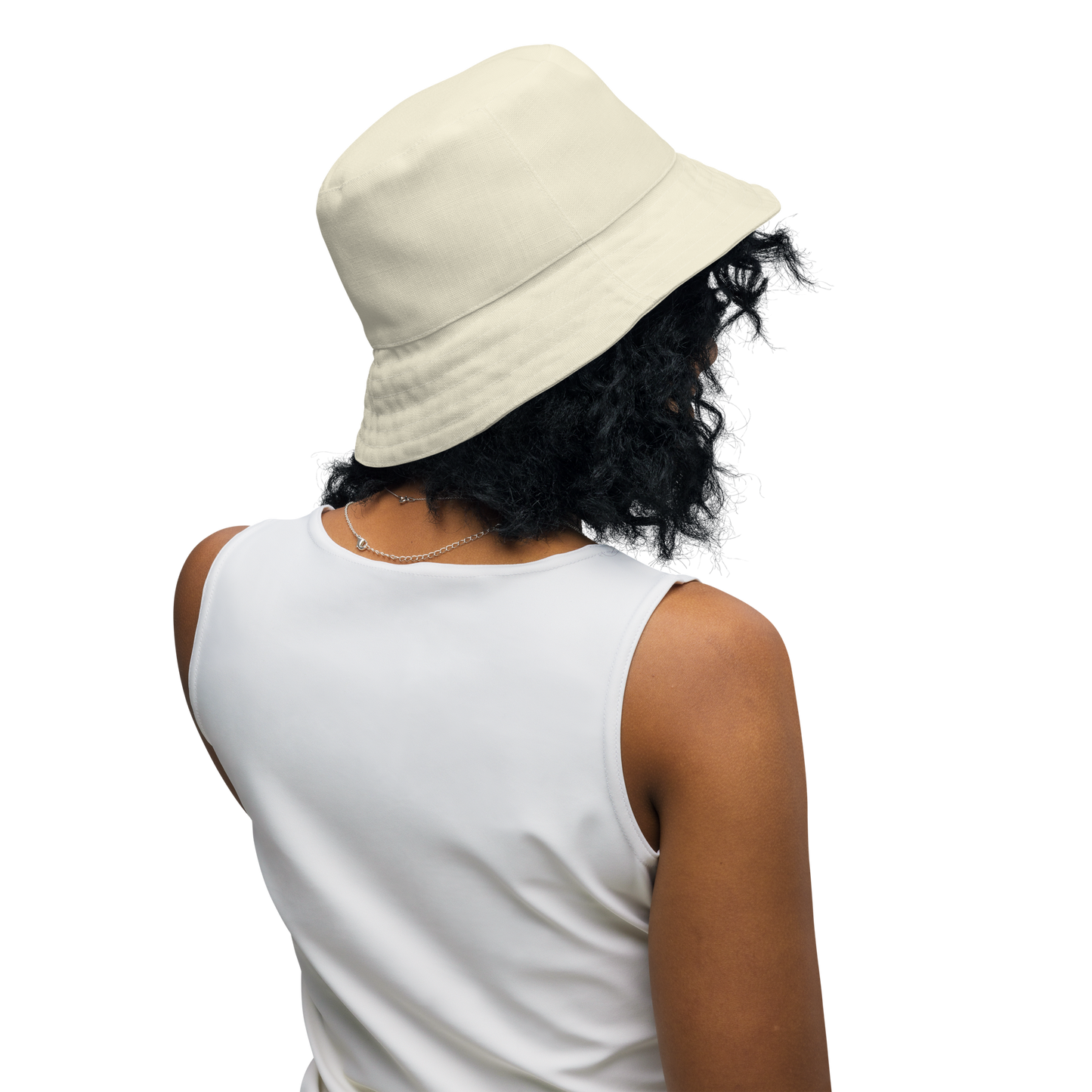 Michigan Upper Peninsula Bucket Hat (w/ Plum UP Outline) | Reversible - Ivory White