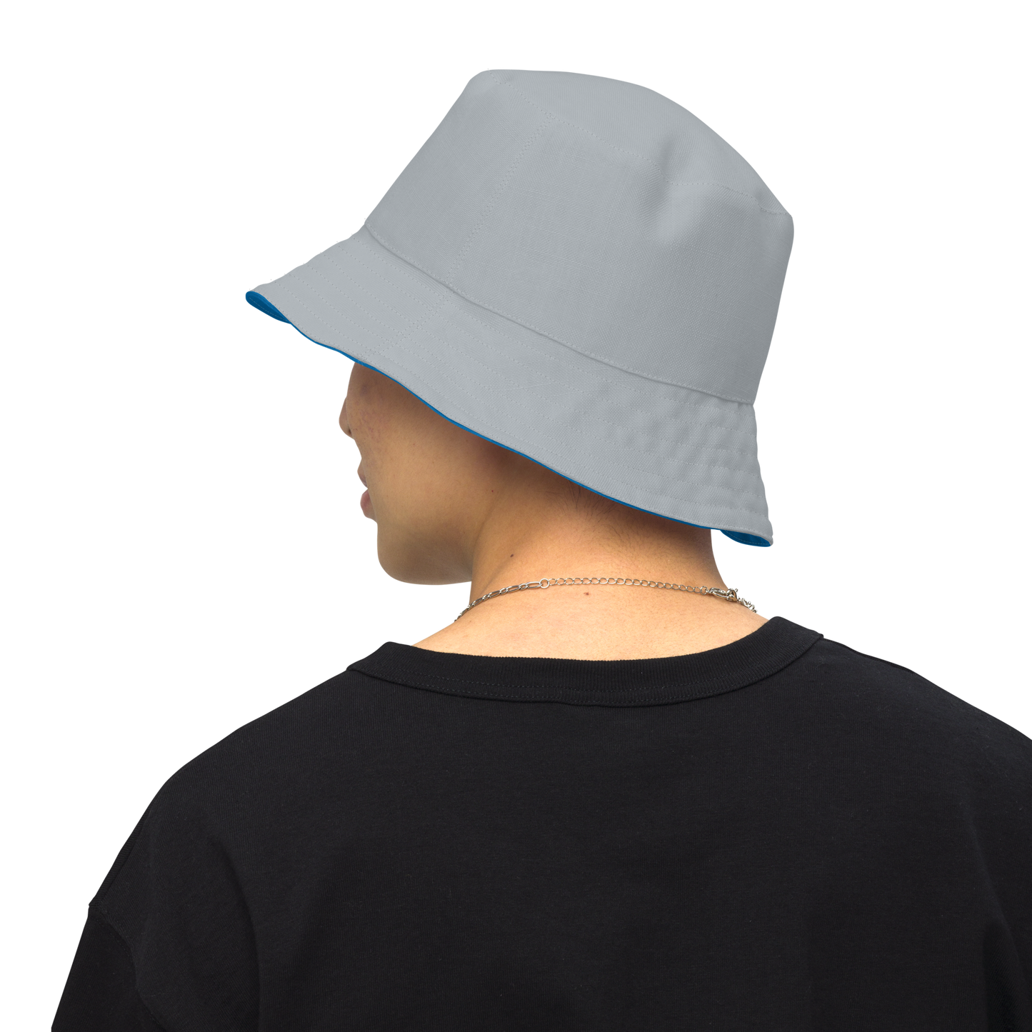 Detroit 'Old English D' Bucket Hat | Reversible - Azure/Silver