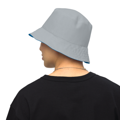 Detroit 'Old English D' Bucket Hat | Reversible - Azure/Silver