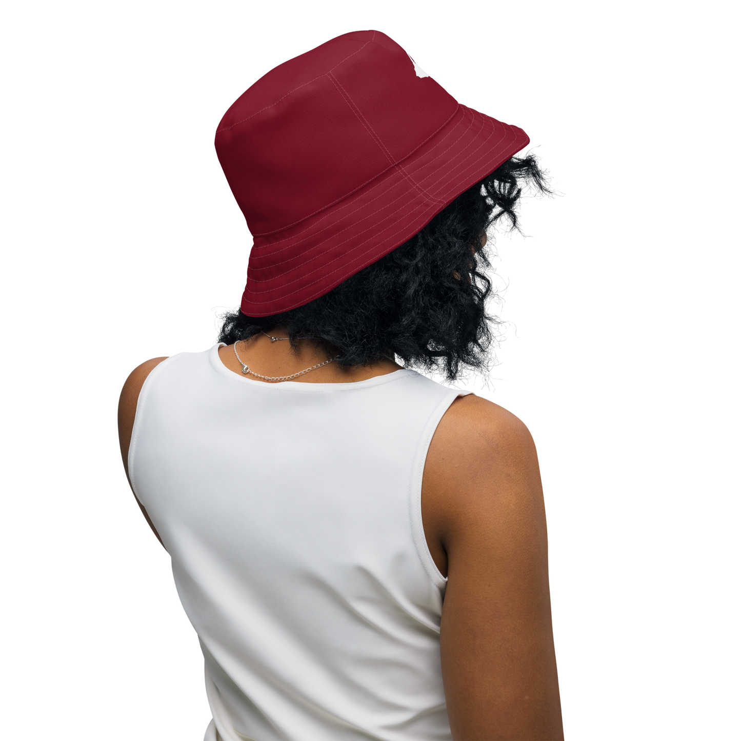 Michigan Upper Peninsula Bucket Hat (w/ UP Outline) | Reversible - Burgandy