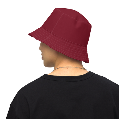 Michigan Upper Peninsula Bucket Hat (w/ UP Outline) | Reversible - Burgandy