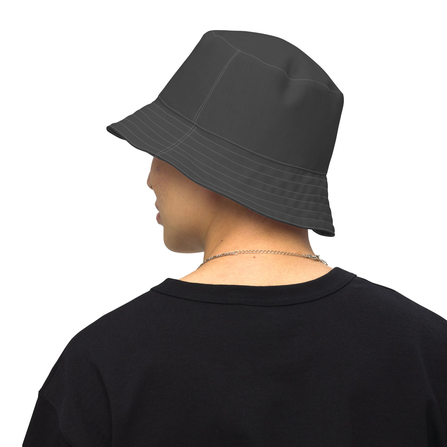 Michigan Upper Peninsula Bucket Hat (w/ UP Outline) | Reversible - Iron Ore Grey