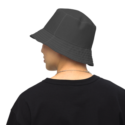 Michigan Upper Peninsula Bucket Hat (w/ UP Outline) | Reversible - Iron Ore Grey