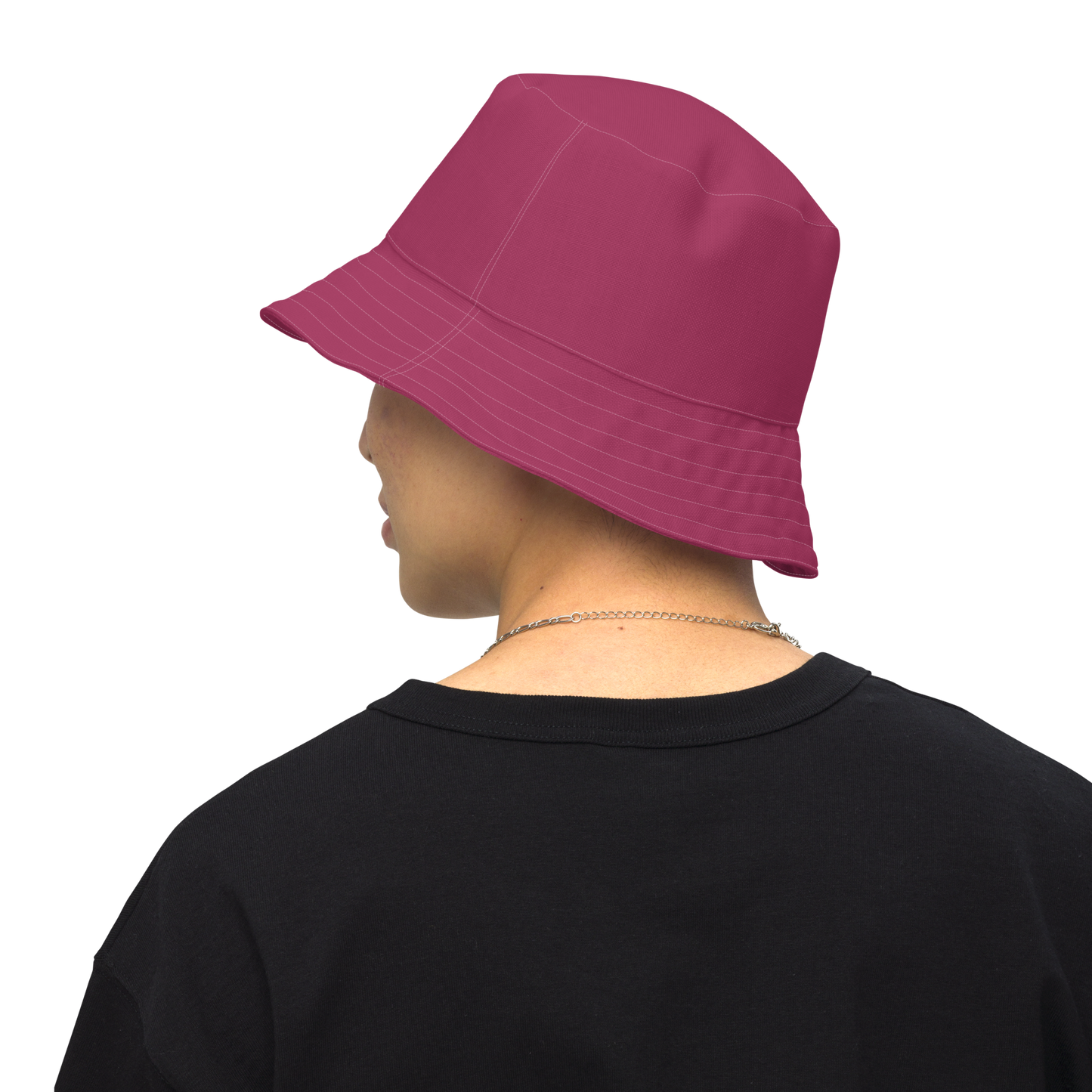 Michigan Upper Peninsula Bucket Hat (w/ UP Outline) | Reversible - Lipstick Pink