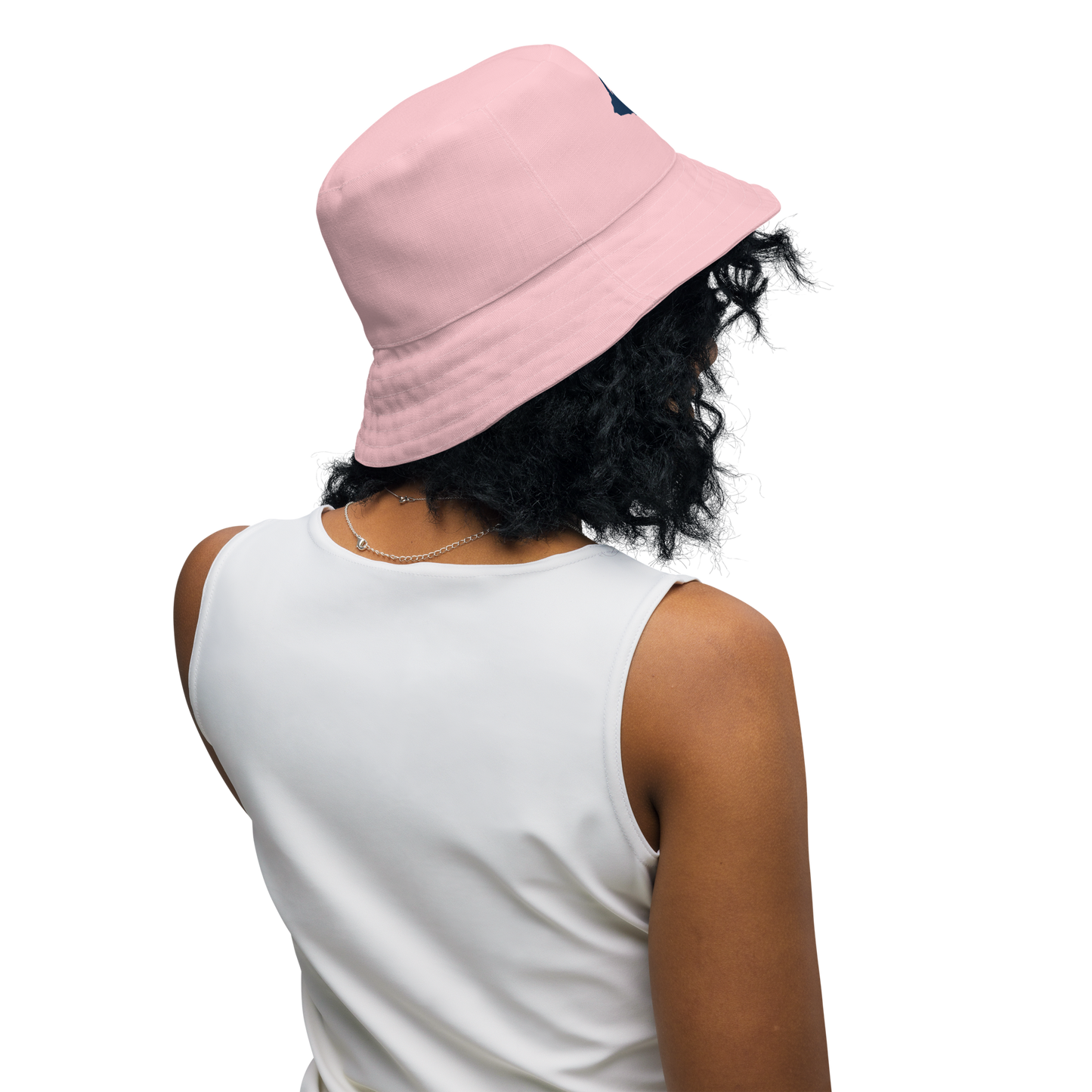 Michigan Upper Peninsula Bucket Hat (w/ Navy UP Outline) | Reversible - Pink