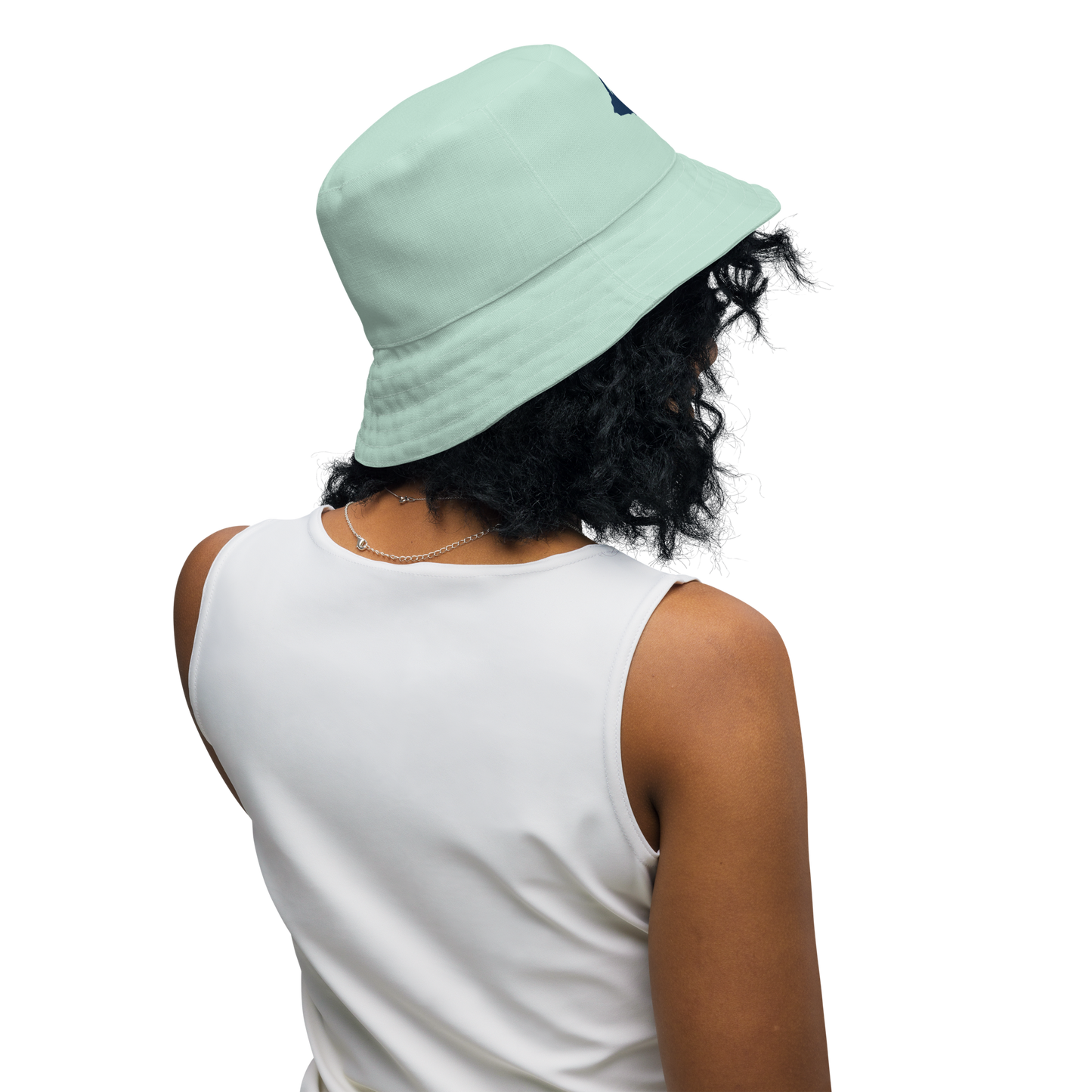 Michigan Upper Peninsula Bucket Hat (w/ Navy UP Outline) | Reversible - Sea Green