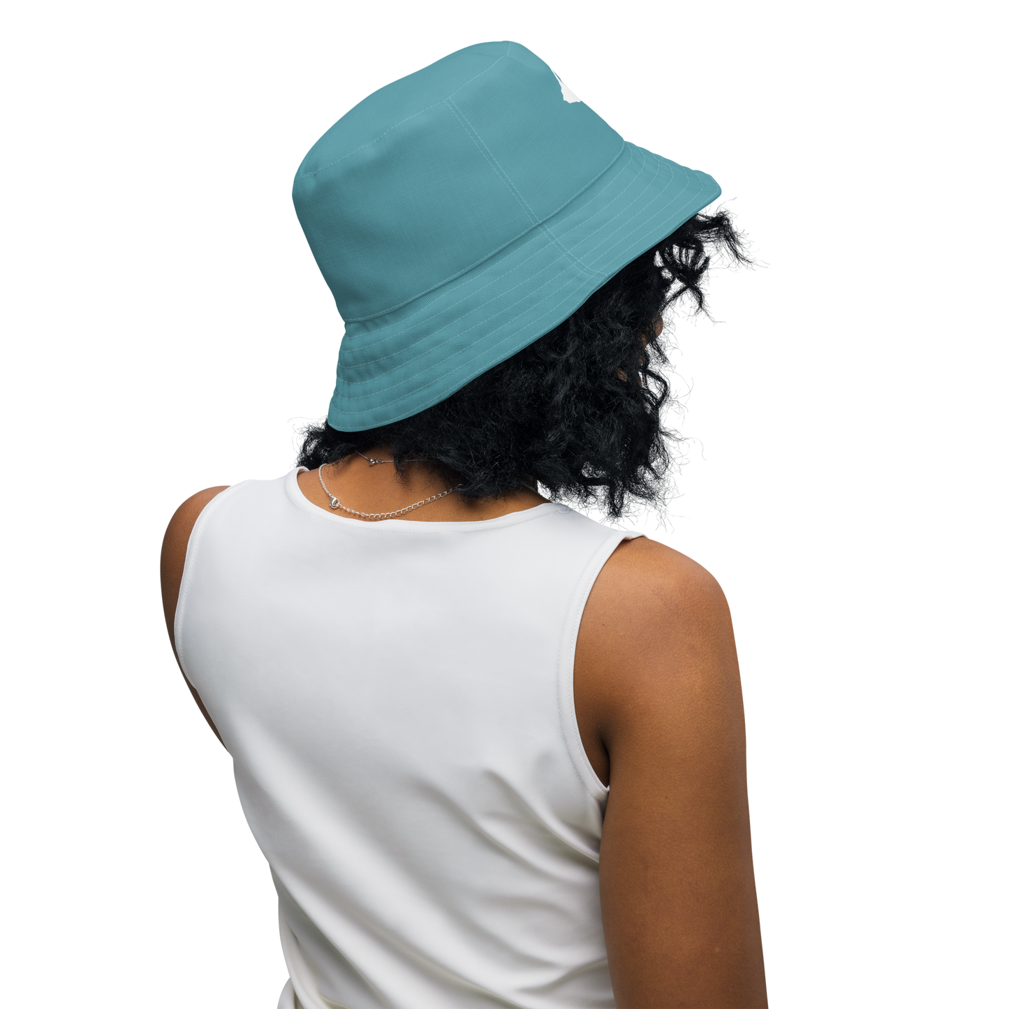 Michigan Upper Peninsula Bucket Hat (w/ UP Outline) | Reversible - Lake Huron Blue