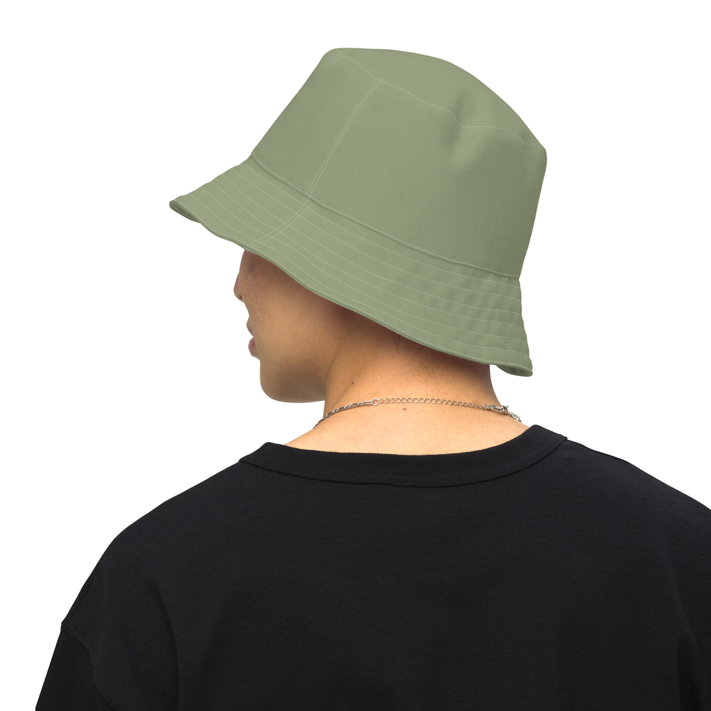 Detroit Bucket Hat (w/ Army Green 'Old French D') | Reversible - Beachgrass Green