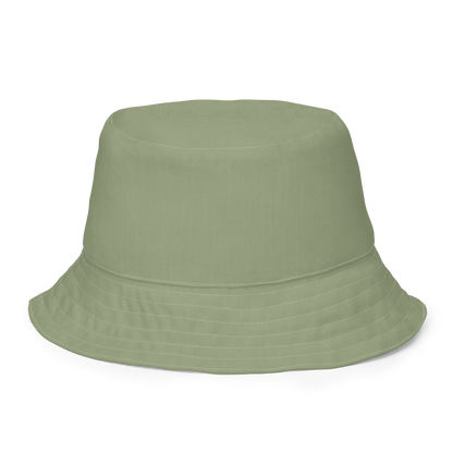 Detroit Bucket Hat (w/ Army Green 'Old French D') | Reversible - Beachgrass Green