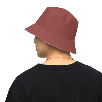 Michigan Upper Peninsula Bucket Hat | Reversible - Ore Dock Red/Canvas Color