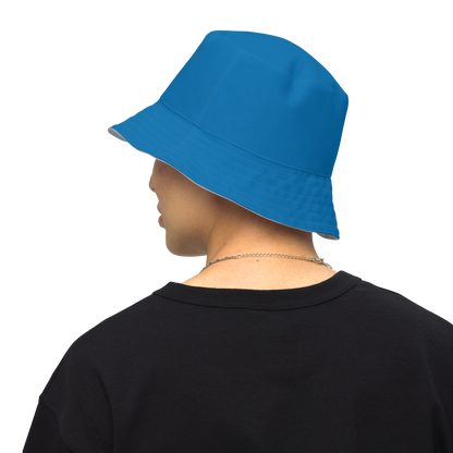 Detroit 'Old English D' Bucket Hat | Reversible - Azure/Silver