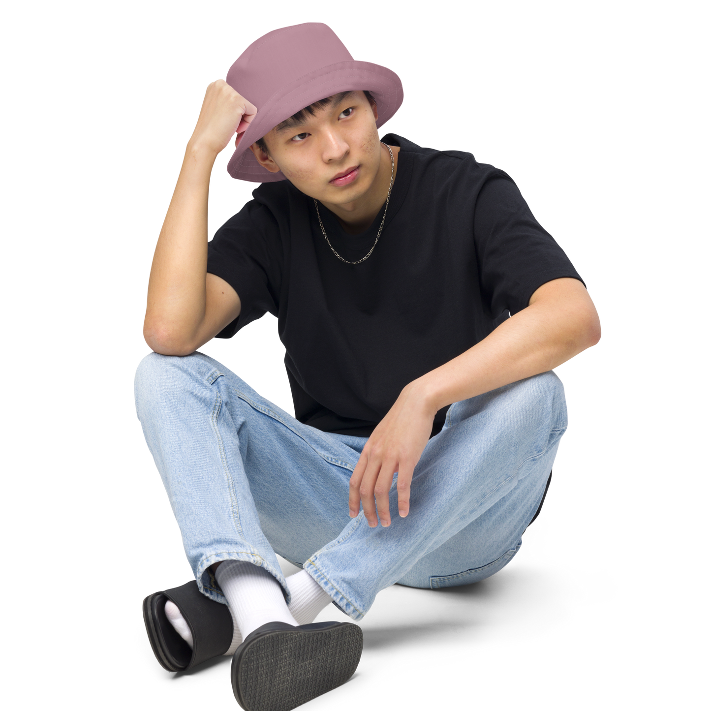 Michigan Upper Peninsula Bucket Hat (w/ UP Outline) | Reversible - Cherry Blossom Pink