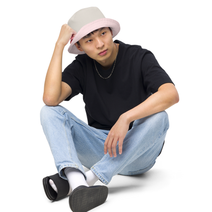 Detroit 'Old English D' Bucket Hat | Reversible - Pale Pink/Canvas Color