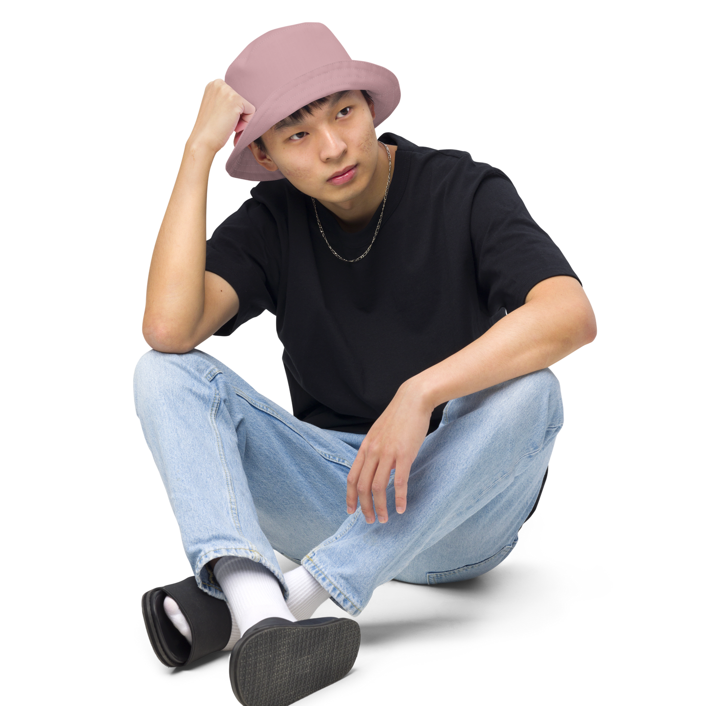 Detroit 'Old English D' Bucket Hat | Reversible - Cherry Blossom Pink