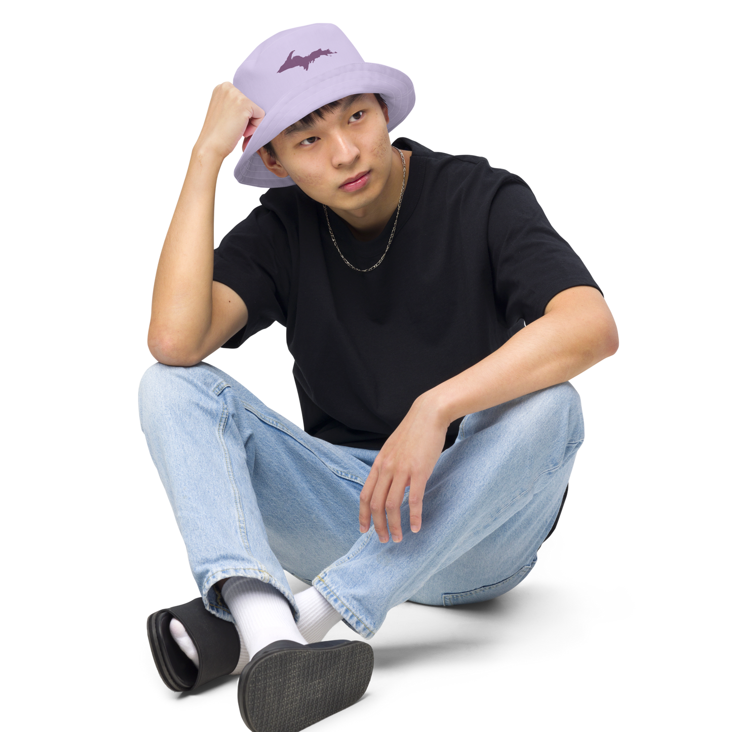 Michigan Upper Peninsula Bucket Hat (w/ Plum UP Outline) | Reversible - Lavender