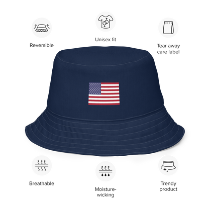 Michigan Upper Peninsula Bucket Hat (w/ UP USA Flag) | Unisex Reversible