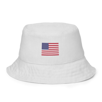 Michigan Upper Peninsula Bucket Hat (Patriot Edition) | Reversible - Birch Bark White