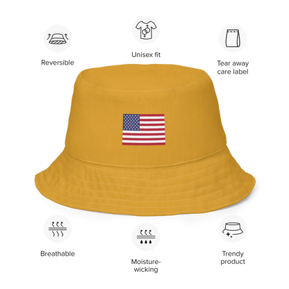 Michigan Upper Peninsula Bucket Hat (Patriot Edition) | Reversible - Gold