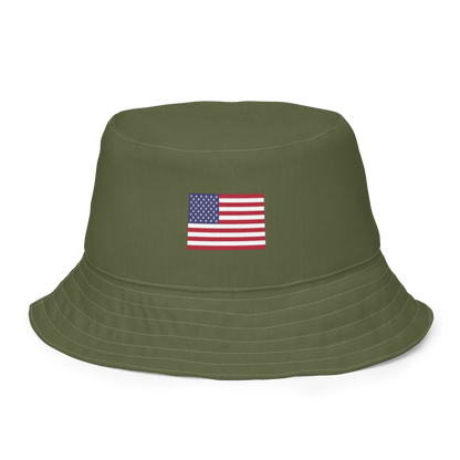 Michigan Upper Peninsula Bucket Hat (Patriot Edition) | Reversible - Army Green