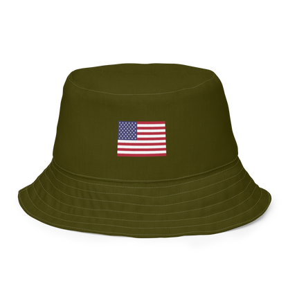 Michigan Upper Peninsula Bucket Hat (Patriot Edition) | Reversible - Military Green