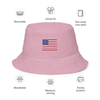 Michigan Upper Peninsula Bucket Hat (Patriot Edition) | Reversible - Pink