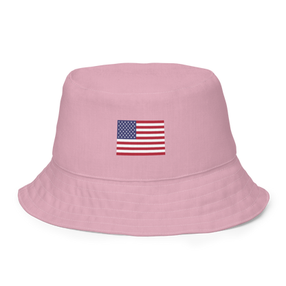 Michigan Upper Peninsula Bucket Hat (Patriot Edition) | Reversible - Pink