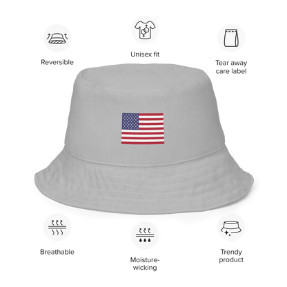 Michigan Upper Peninsula Bucket Hat (Patriot Edition) | Reversible - Silver