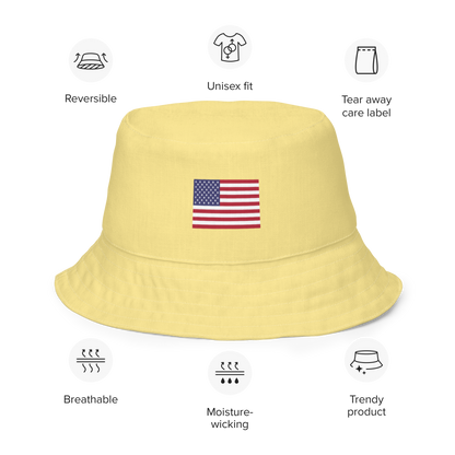 Michigan Upper Peninsula Bucket Hat (Patriot Edition) | Reversible - Cherry Yellow