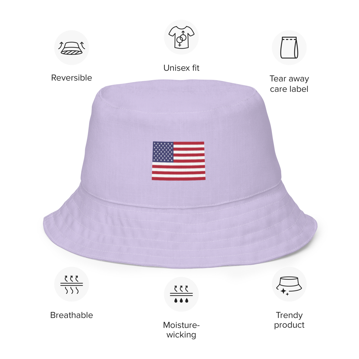 Michigan Upper Peninsula Bucket Hat (Patriot Edition) | Reversible - Birch Bark White