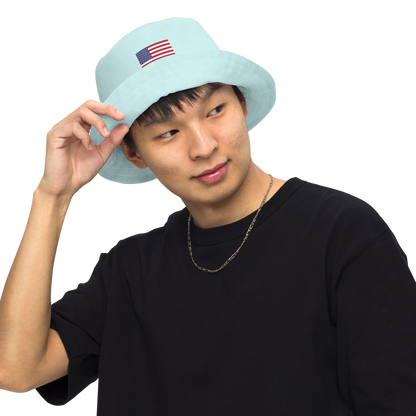 Michigan Upper Peninsula Bucket Hat (Patriot Edition) | Reversible - Cyan