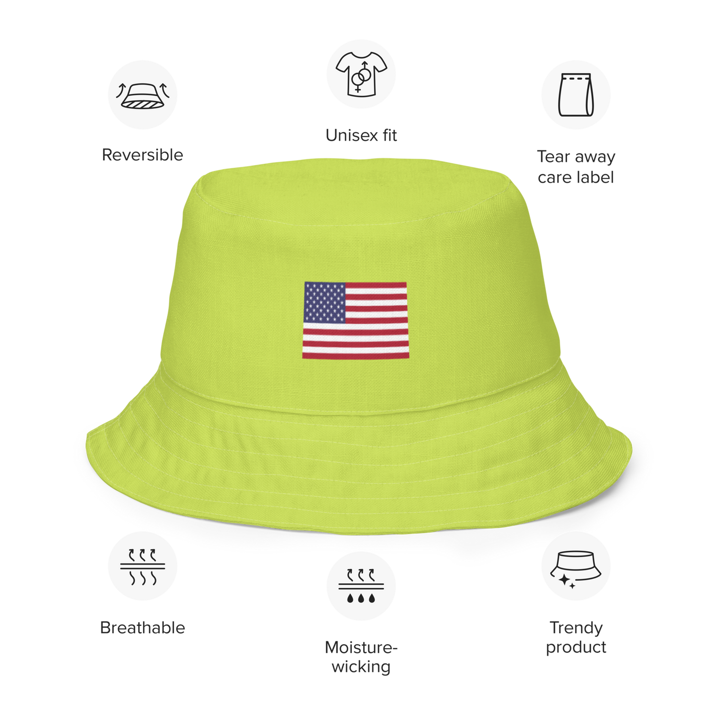 Michigan Upper Peninsula Bucket Hat (Patriot Edition) | Reversible - Gooseberry Green