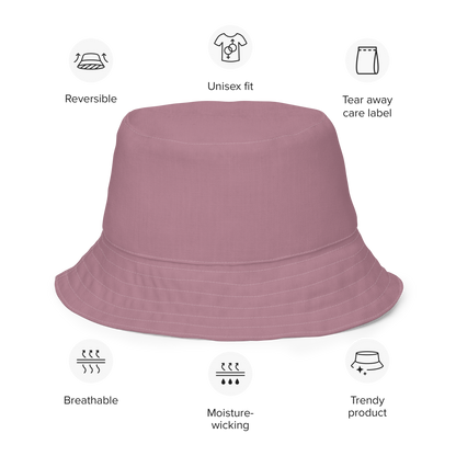 Michigan Upper Peninsula Bucket Hat (w/ UP Outline) | Reversible - Cherry Blossom Pink