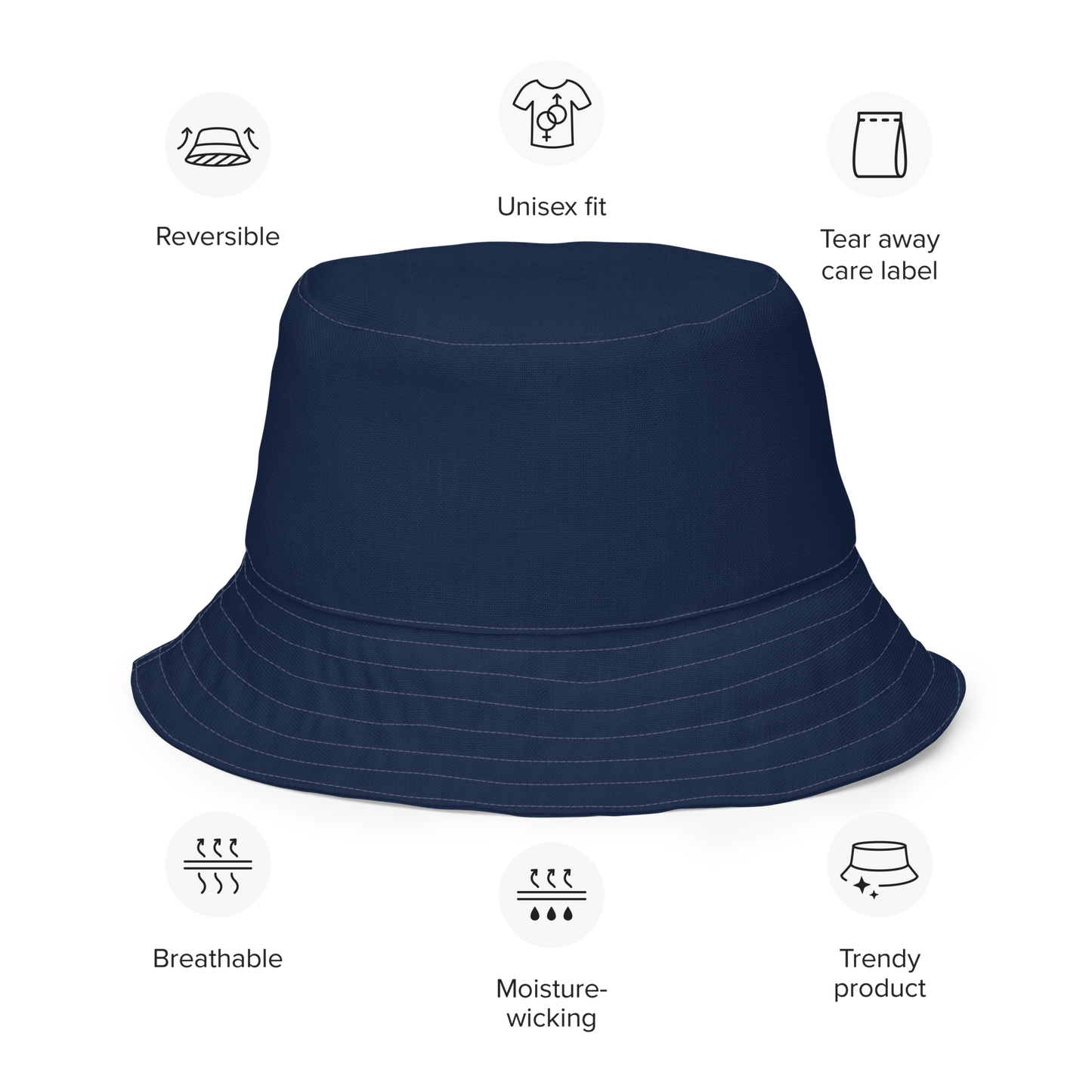 Michigan Upper Peninsula Bucket Hat (w/ UP Outline) | Reversible - Navy