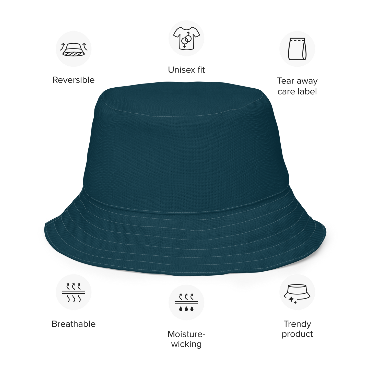 Michigan Upper Peninsula Bucket Hat (w/ UP Outline) | Reversible - Blue Whale