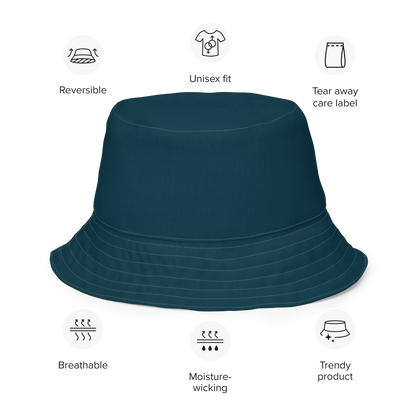 Michigan Upper Peninsula Bucket Hat (w/ UP Outline) | Reversible - Blue Whale