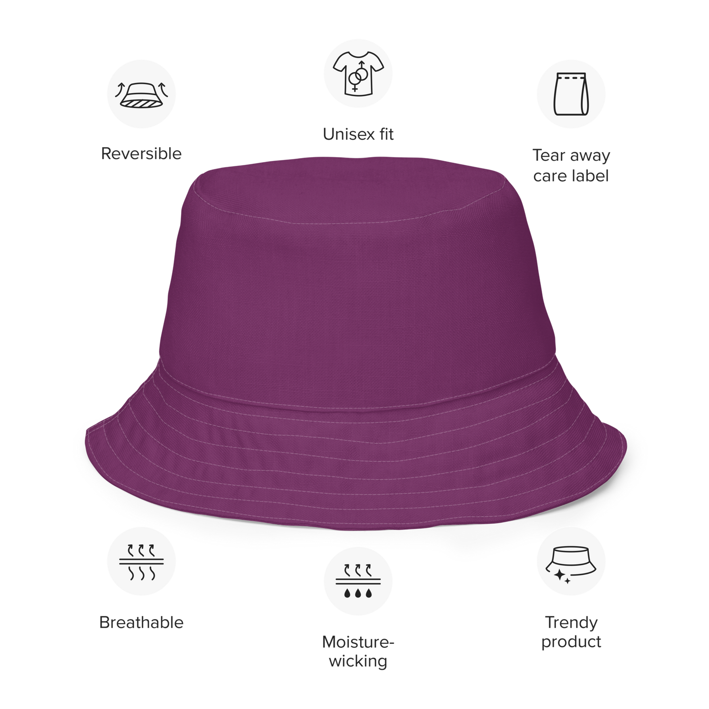 Michigan Upper Peninsula Bucket Hat (w/ UP Outline) | Reversible - Plum