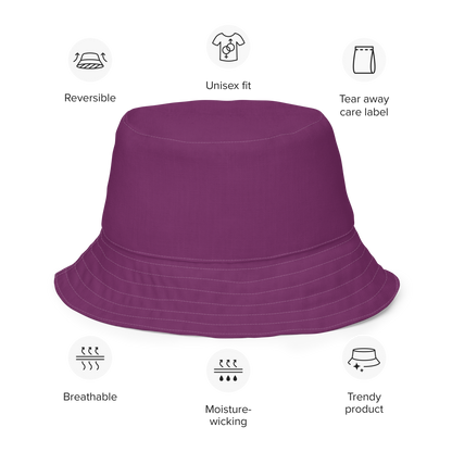 Michigan Upper Peninsula Bucket Hat (w/ UP Outline) | Reversible - Plum