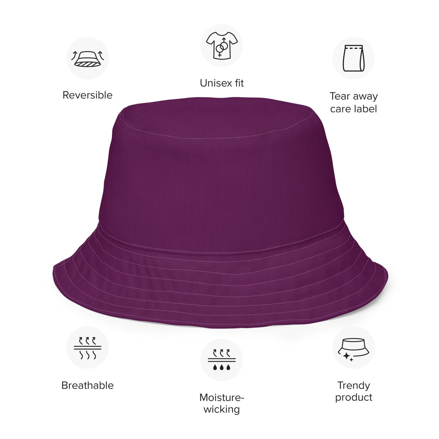 Michigan Upper Peninsula Bucket Hat (w/ UP Outline) | Reversible - Tyrian Purple