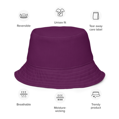 Michigan Upper Peninsula Bucket Hat (w/ UP Outline) | Reversible - Tyrian Purple