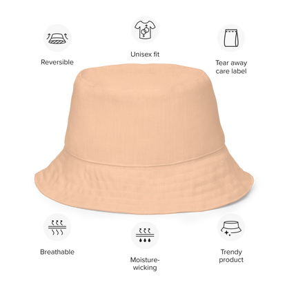 Michigan Upper Peninsula Bucket Hat (w/ UP Outline) | Reversible - Peach Color