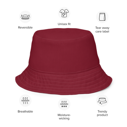 Michigan Upper Peninsula Bucket Hat (w/ UP Outline) | Reversible - Burgandy