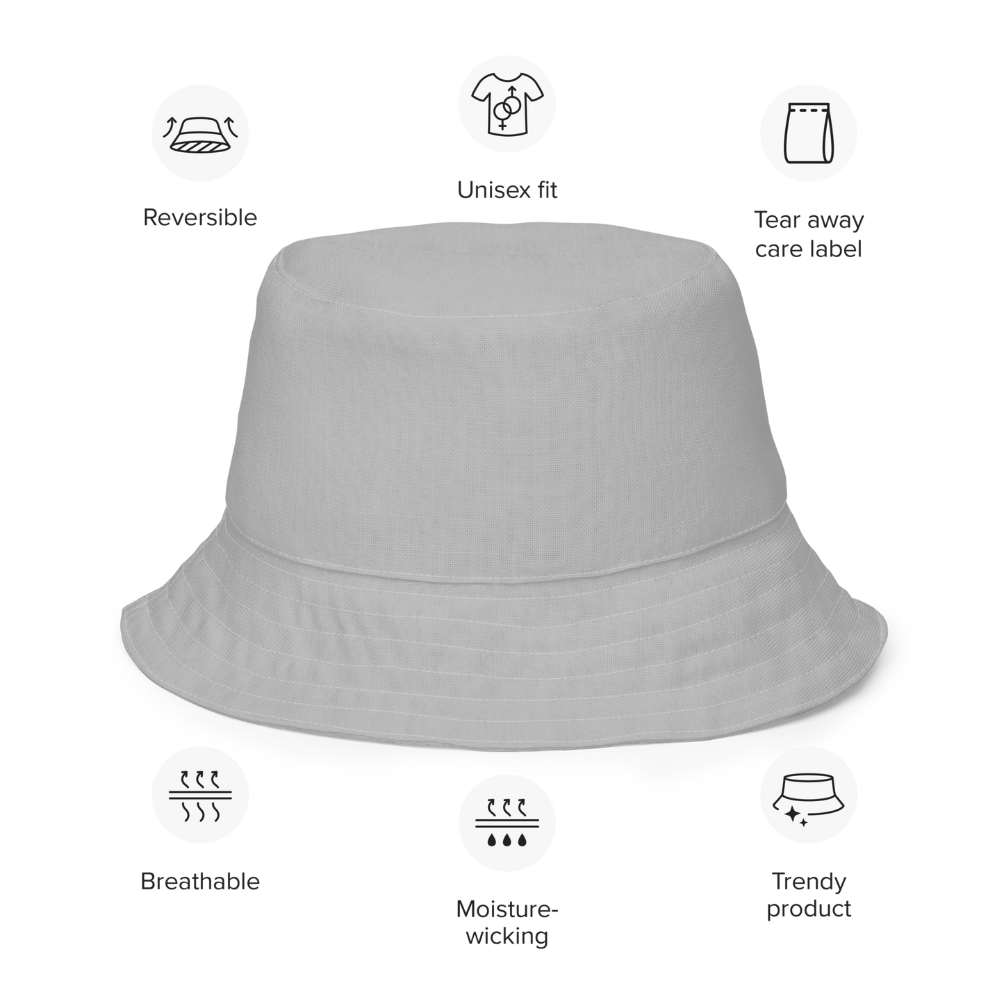 Michigan Upper Peninsula Bucket Hat (w/ UP Outline) | Reversible - Silver