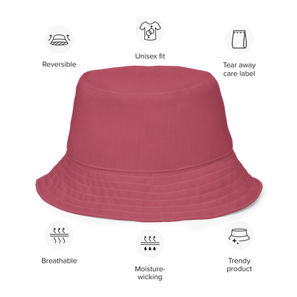 Michigan Upper Peninsula Bucket Hat (w/ UP Outline) | Reversible - Popstar Pink