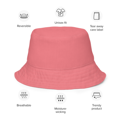 Michigan Upper Peninsula Bucket Hat (w/ UP Outline) | Reversible - Watermelon Pink