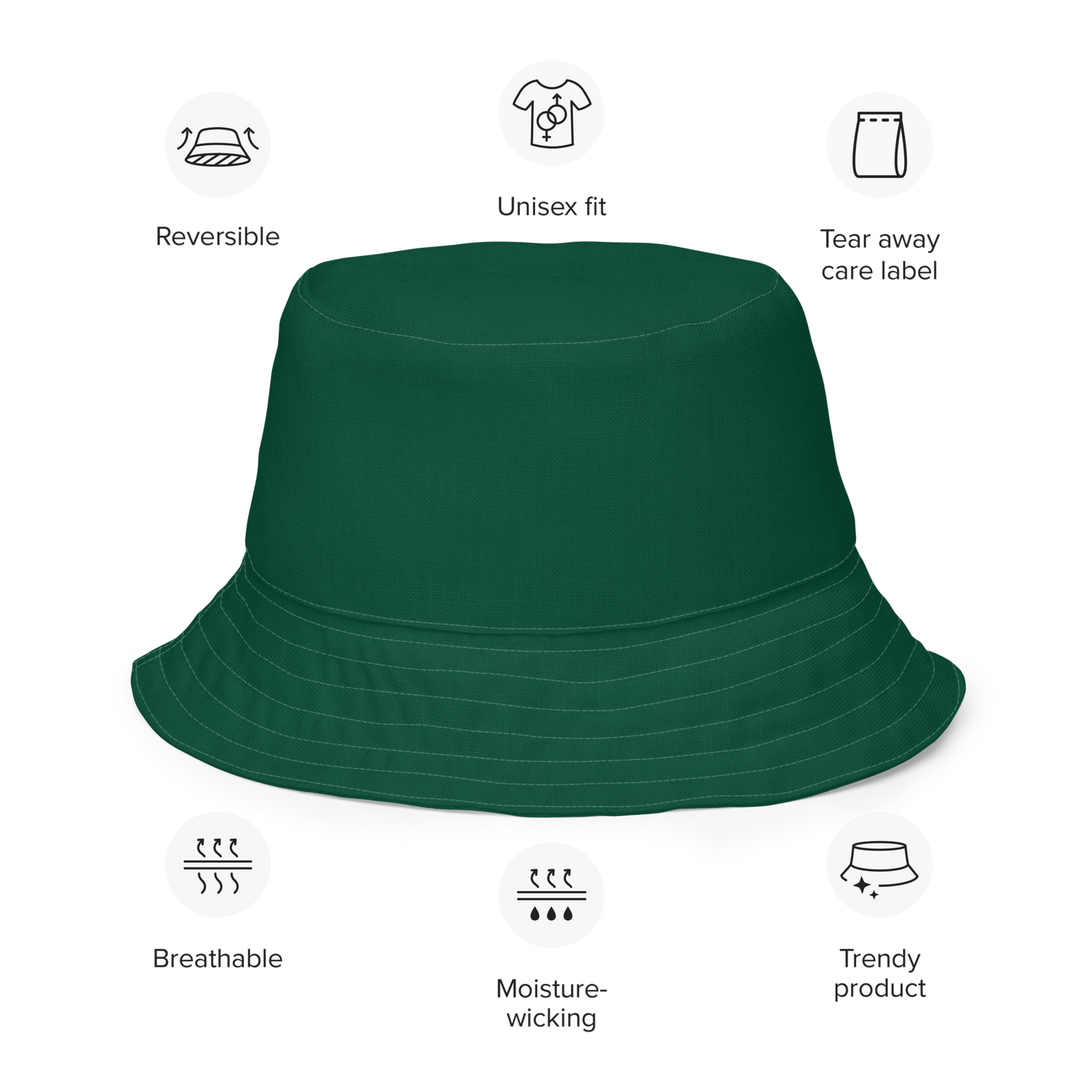 Michigan Upper Peninsula Bucket Hat (w/ UP Outline) | Reversible - Green