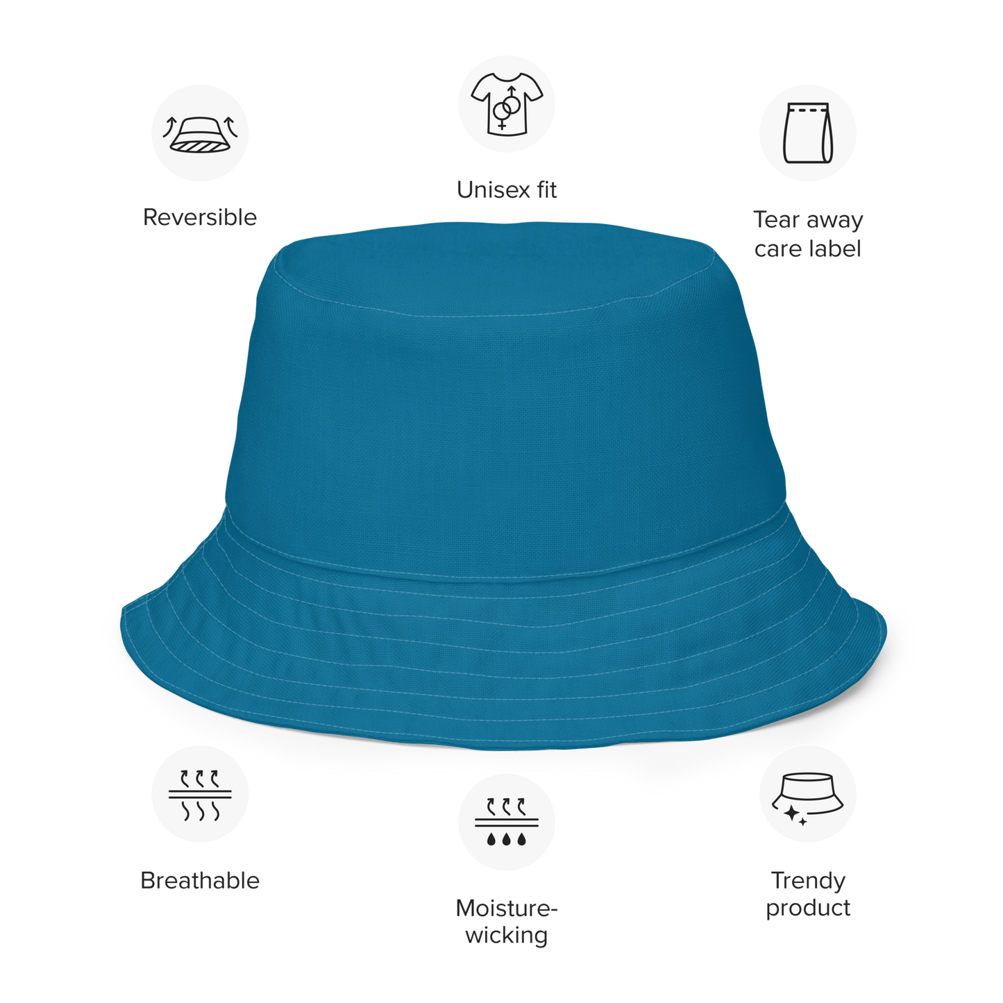 Michigan Upper Peninsula Bucket Hat (w/ UP Outline) | Reversible - Cerulean