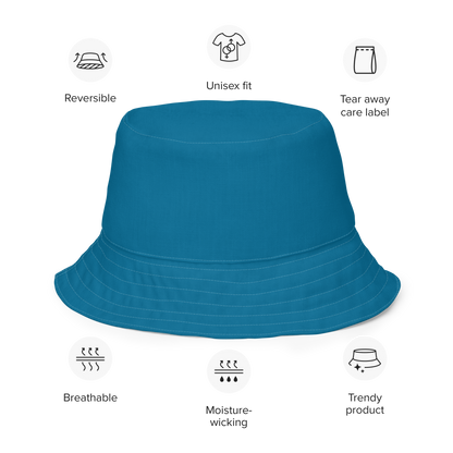 Michigan Upper Peninsula Bucket Hat (w/ UP Outline) | Reversible - Cerulean