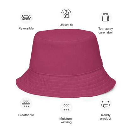 Michigan Upper Peninsula Bucket Hat (w/ UP Outline) | Reversible - Lipstick Pink