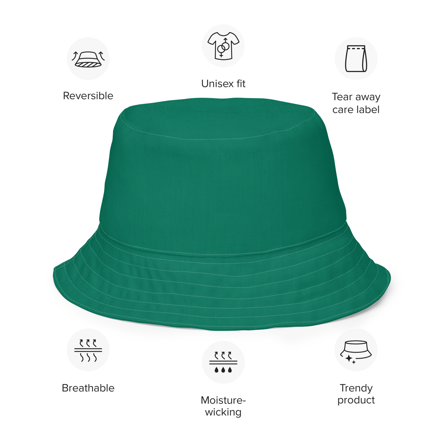 Michigan Upper Peninsula Bucket Hat (w/ UP Outline) | Reversible - Emerald Green